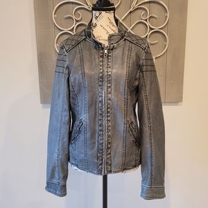Hot YMI Collection Moto/Biker Faux Leather Jacket Charcoal Size Large
